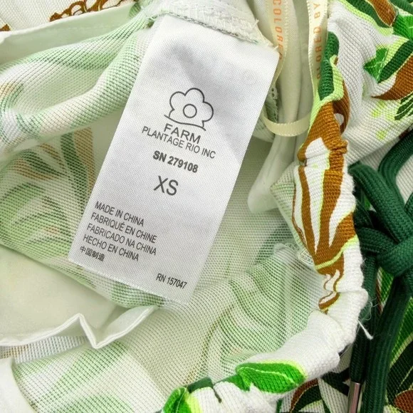 NWT Farm Rio Tie Front Cargo Shorts Pleated Tropical Sz XS Anthropologie $158 - Picture 7 of 14